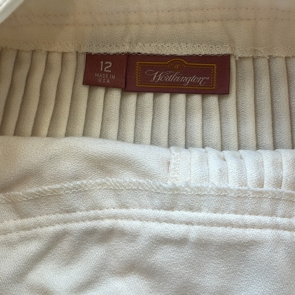 Worthington Vintage Cream Midi Pleated Skirt- made in USA - Picture 2 of 3